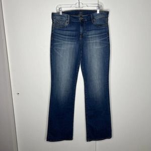 Kut From The Kloth Karen Baby Bootcut Denim Jeans Dark Wash 14 Short Womens
